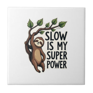 Retro Sloth Quote Shirt Funny Slow Life Vintage Te Ceramic Tile