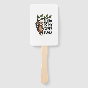 Retro Sloth Quote Shirt Funny Slow Life Vintage Te Hand Fan