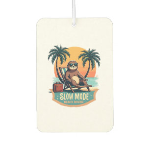 Retro Sloth Vacation Shirt Funny Tropical Relax De Car Air Freshener