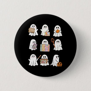 Retro Slp Ghost Halloween Speech Therapy Autumn Fa 6 Cm Round Badge