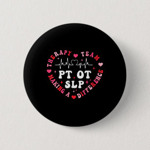 Retro Slp Ot Pt Valentines Day Heart Love Therapy 6 Cm Round Badge