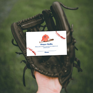 Retro Slugger Baseball Diaper Raffle Baby Shower Enclosure Card