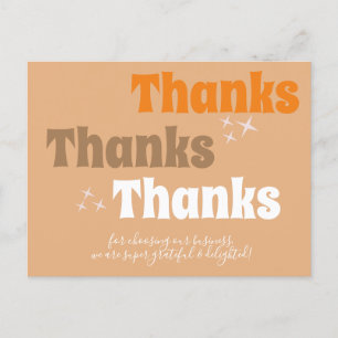 Retro Small Business Stars Groovy Thank You Postcard
