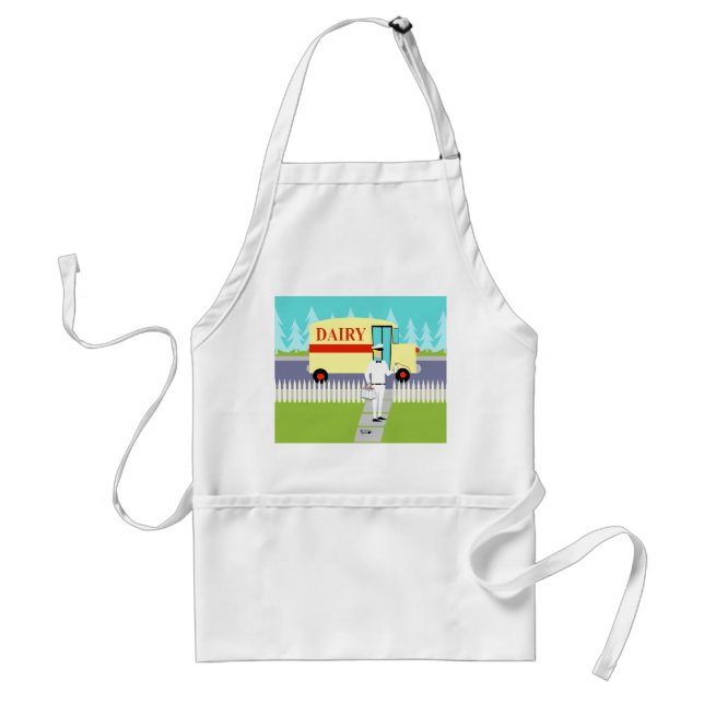 Retro Small Town Milkman Apron (Front)