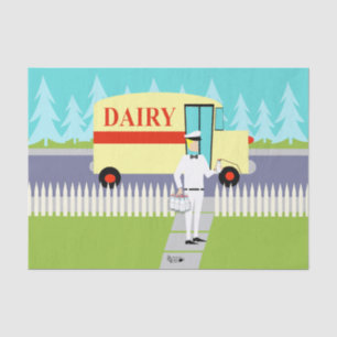 Retro Small Town Milkman Tissue Paper