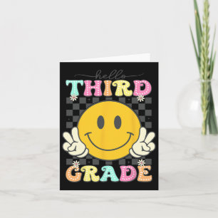 Retro Smile Face Hello 3rd Grade Team Back To Scho Card