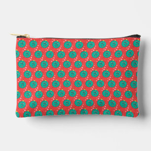 Retro smiley christmas ball cartoon accessory pouch