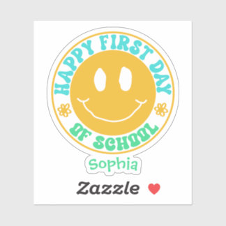 Retro Smiley Face Happy First Day Of School