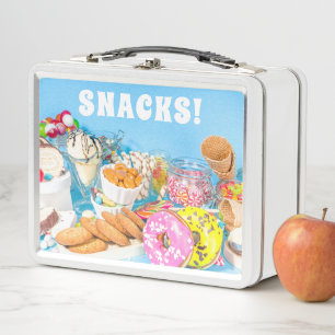 Retro Snack Food Desserts Metal Lunch Box
