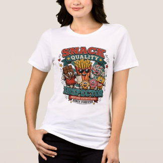 Retro Snack Quality Inspector Vintage Cartoon Food Tri-Blend Shirt
