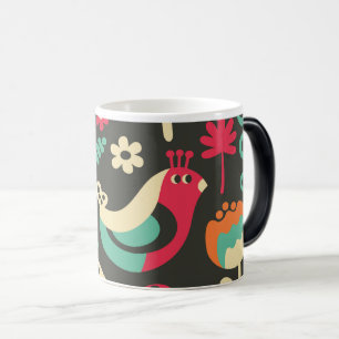 “Retro Snail in a Colorful Garden Pattern Mug