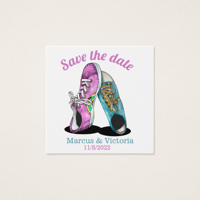 Retro Sneakers Wedding Save the date (Front)