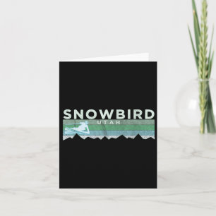 Retro Snowbird, Utah Distressed Skiing Card
