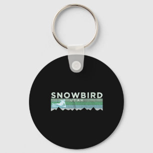 Retro Snowbird, Utah Distressed Skiing Key Ring