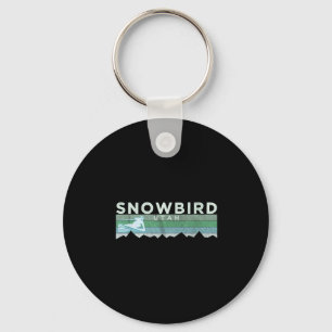 Retro Snowbird, Utah Distressed Skiing  Key Ring