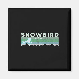 Retro Snowbird, Utah Distressed Skiing Magnet