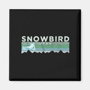 Retro Snowbird, Utah Distressed Skiing Magnet