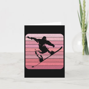 Retro Snowboard Girl Card