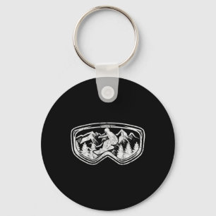 Retro Snowboard Goggles Gift Snowboarder Mask Snow Key Ring