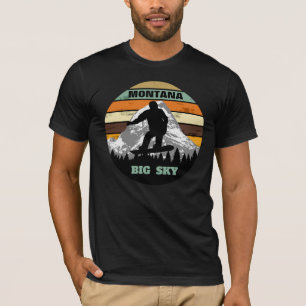 Retro Snowboard Montana Mountain Ski Field Slopes T-Shirt