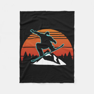 Retro Snowboard Snowboarder Gifts Winter Sports Sn Fleece Blanket