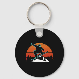 Retro Snowboard Snowboarder Gifts Winter Sports Sn Key Ring