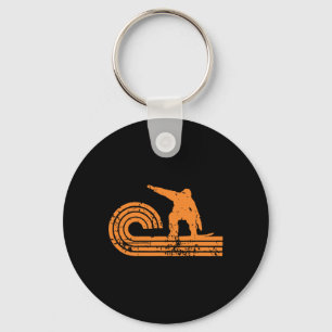 Retro Snowboarder Key Ring