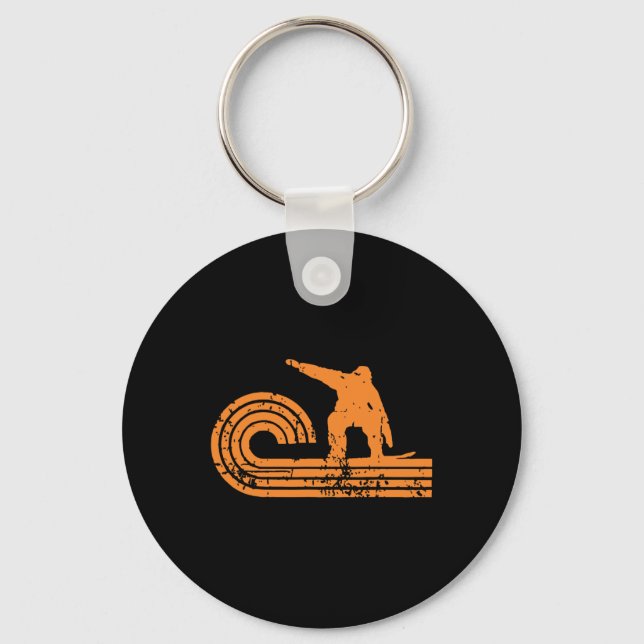 Retro Snowboarder  Key Ring (Front)