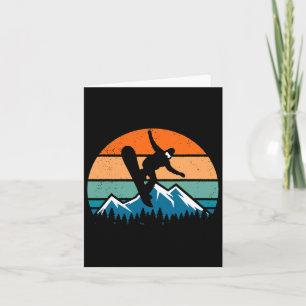 Retro Snowboarder Snowboarding Men Women Kids Boys Card