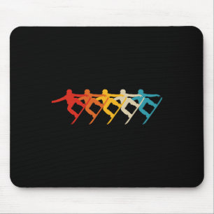Retro Snowboarder Snowboarding Men Women Kids Boys Mouse Pad