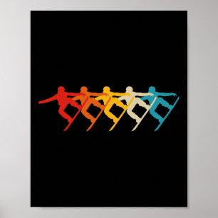 Retro Snowboarder Snowboarding Men Women Kids Boys Poster