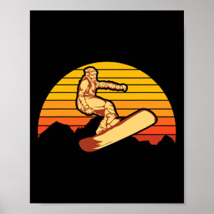 Retro Snowboarder Winter Sport Snowboarding Lover Poster