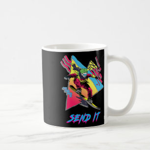 Retro Snowboarding Adventure Graphic Send It Coffee Mug