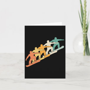 Retro Snowboarding Cool Vintage Snowboarder Silhou Card