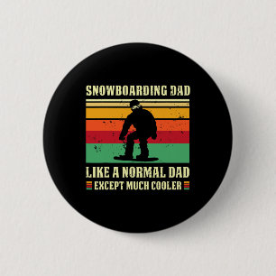 Retro Snowboarding Dad Vintage Snowboarder Papa Sn 6 Cm Round Badge