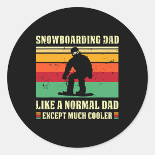 Retro Snowboarding Dad Vintage Snowboarder Papa Sn Classic Round Sticker