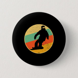 Retro Snowboarding Design Vintage Snowboarder 70s 6 Cm Round Badge