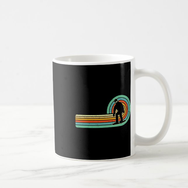 Retro Snowboarding Design Vintage Snowboarder 70s  Coffee Mug (Right)