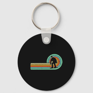 Retro Snowboarding Design Vintage Snowboarder 70s  Key Ring