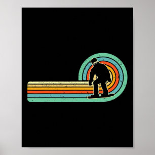 Retro Snowboarding Design Vintage Snowboarder 70s Poster