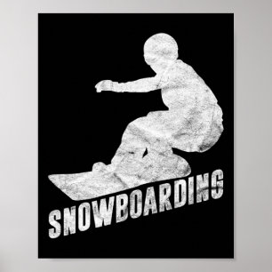 Retro Snowboarding Gift Snowboarder Silhouette Sno Poster