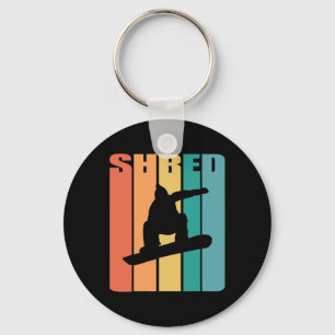 Retro Snowboarding Shirt Shred Snowboarder Gift Sn Key Ring