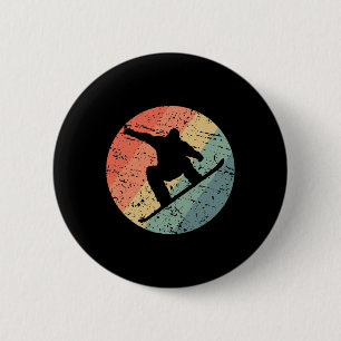 Retro Snowboarding Skiing Snow Winter Sport Ice Sn 6 Cm Round Badge