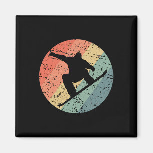 Retro Snowboarding Skiing Snow Winter Sport Ice Sn Magnet