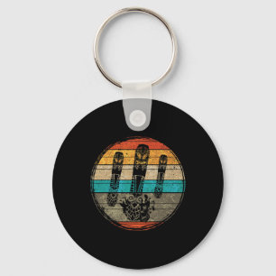 Retro Snowboarding Snowboard Key Ring