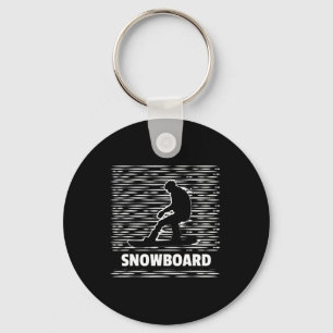 Retro Snowboarding Snowboarder Winter Sports Split Key Ring