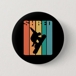 Retro Snowboarding Trick 70s Vintage Freestyle Sno 6 Cm Round Badge