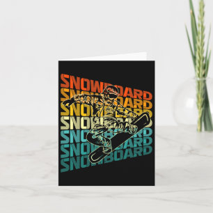 Retro Snowboarding Winter Sports Vintage Design Sn Card