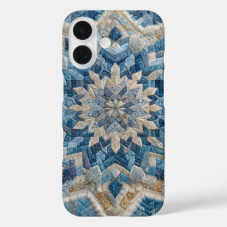 Retro Snowflake Kaleidoscope Quilt iPhone 16 Case