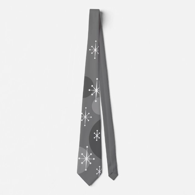 RETRO SNOWFLAKE POLKA DOTS CHRISTMAS HOLIDAY TIE (Front)